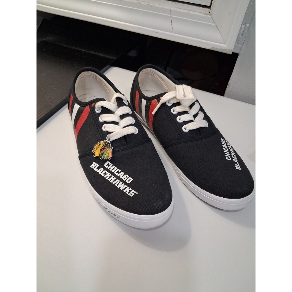 Chicago Blackhawks NHL Hockey Women’s Canvas Tennis Shoes Team Logo Charm sz9